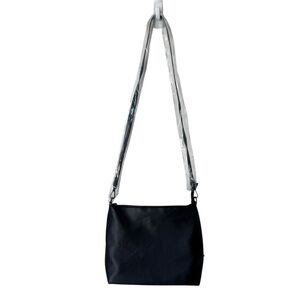Co-Lab Black Textured Vegan Two in One Crossbody Bag Clutch Removable Strap